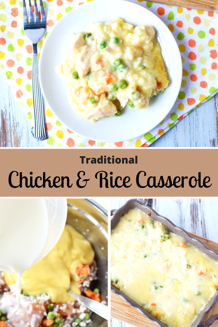 This traditional Chicken and Rice Casserole is a popular weeknight dinner idea that's perfect for a hearty Winter meal. It's so easy to make, you'll crave it all year round though.