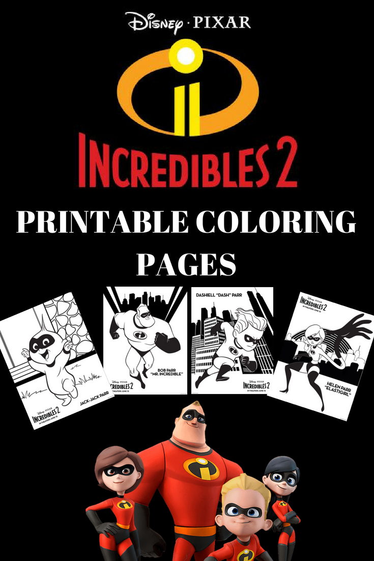 Incredibles 2 coloring pages, Incredibles 2, Pixar coloring pages