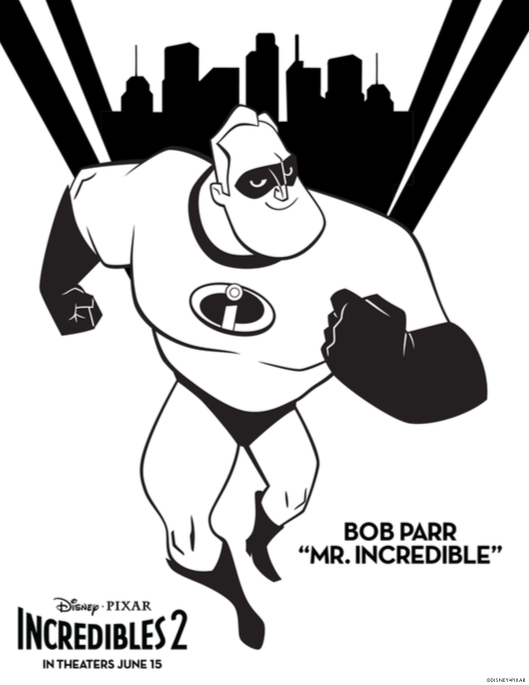 Incredibles 2 coloring pages, Incredibles 2, Pixar coloring pages