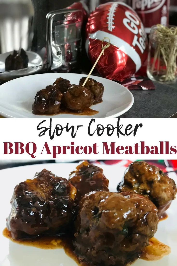 Keep tailgating fun and easy with the Slow Cooker BBQ Apricot Meatballs, featuring Dr Pepper&reg; #AD #MyPublixWin