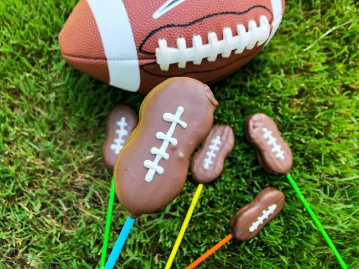 Football shaped lollipops