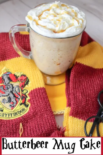 You don't have to be a Potterhead to appreciate the delicious taste of this Butterbeer Mug Cake. It's a great single dessert recipe that hit's the spot when you need something sweet. #HarryPotter #HarryPotterRecipe #Butterbeer #Cake #MugCake #ButterbeerRecipe You don't have to be a Potterhead to appreciate the delicious taste of this Butterbeer Mug Cake. It's a great single dessert recipe that hit's the spot when you need something sweet. #HarryPotter #HarryPotterRecipe #Butterbeer #Cake #MugCake #ButterbeerRecipe