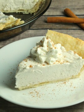 No-Bake Eggnog Pie, No-Bake Eggnog Pie Recipe, Christmas Pie Recipe, Eggnog Dessert Recipe, Eggnog