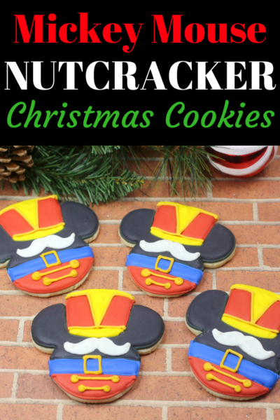 These Disney Christmas sugar cookies are adorable Mickey nutcracker shaped. They are fun to decorate and taste delicious! #ChristmasCookies #Christmas #Holiday #CookieExchange #CookieRecipe #DisneysNutcracker