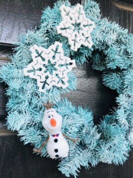 Frozen Inspired Olaf Wreath, Olaf Craft, Frozen Movie Craft, Frozen 2 Craft, Frozen 2, Olaf Wreath