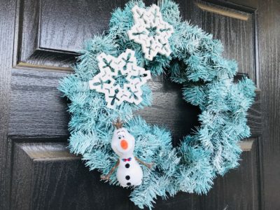 Frozen Inspired Olaf Wreath, Olaf Craft, Frozen Movie Craft, Frozen 2 Craft, Frozen 2, Olaf Wreath