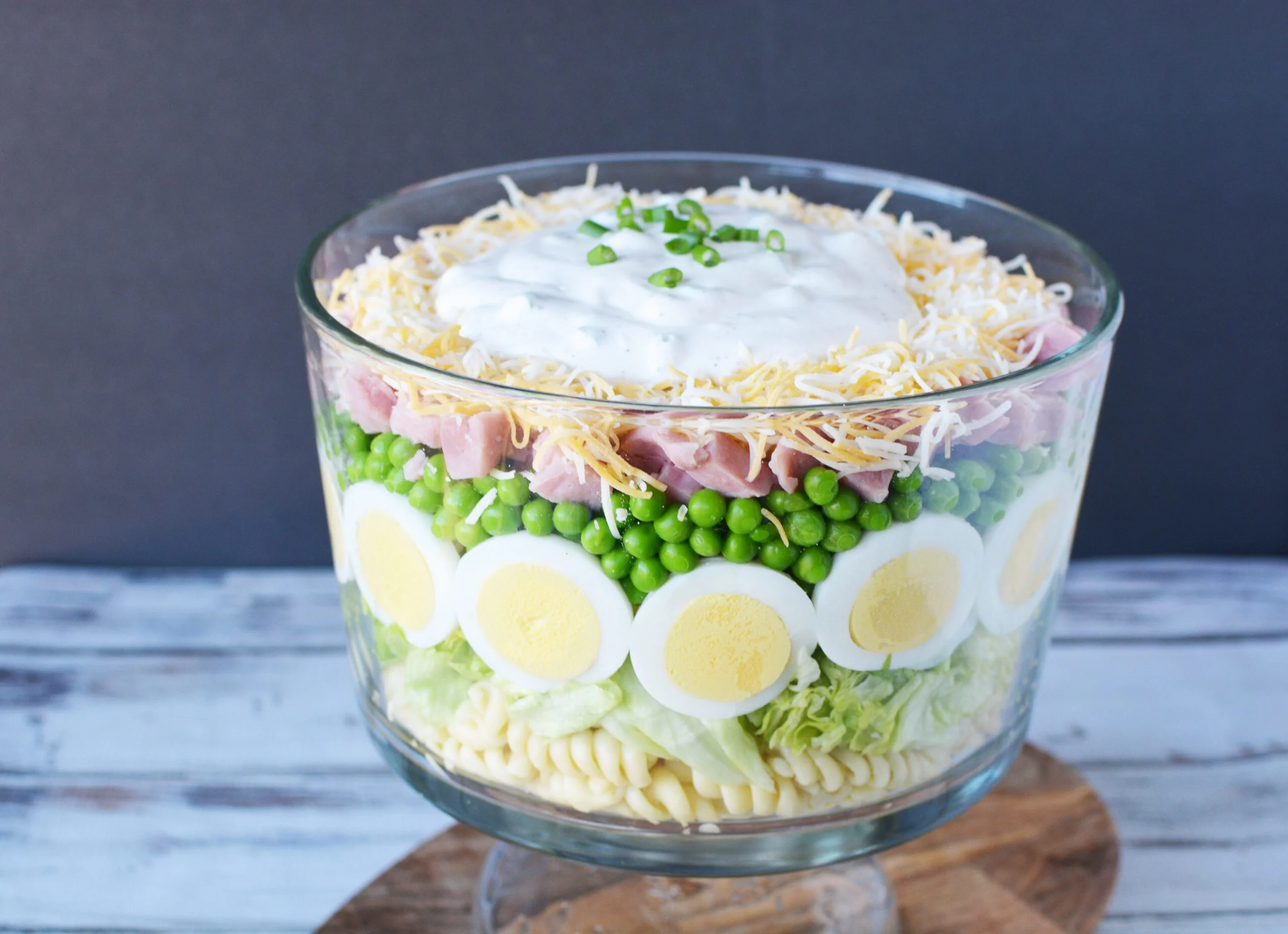 This Leftover Ham 7 Layer Salad is the perfect post-holiday meal, so you don't waste any ham.