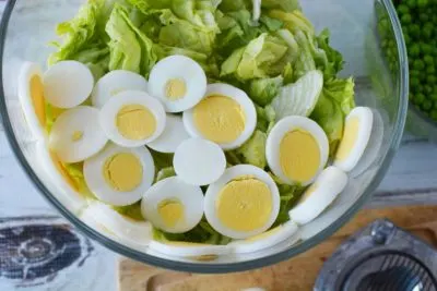 Grandma’s 7 Layer Salad, Seven Layer Salad, Seven Layer Ham and Pea Salad, Layered Salad, Leftover Easter Ham Salad
