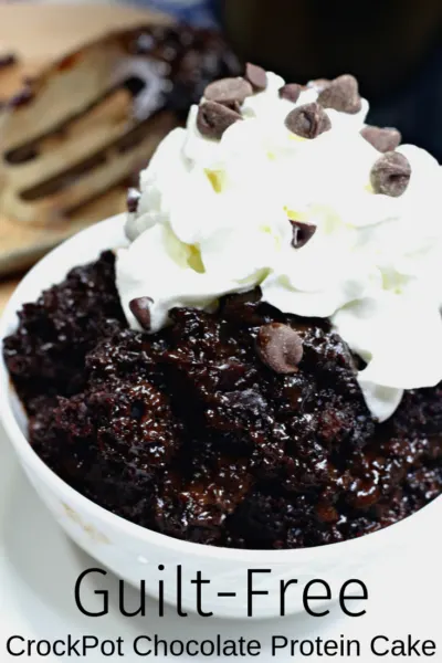 This Guilt-Free Crockpot Chocolate Protein Cake is my go-to skinny dessert! You just mix the ingredients and throw it together. Perfect to curb those cravings when you just need a dessert. #LowCarb #SkinnyDessert #CrockPot #SlowCooker #ProteinCake #ProteinRecipe #LavaCake #Chocolate #Dessert This Guilt-Free Crockpot Chocolate Protein Cake is my go-to skinny dessert! You just mix the ingredients and throw it together. Perfect to curb those cravings when you just need a dessert. #LowCarb #SkinnyDessert #CrockPot #SlowCooker #ProteinCake #ProteinRecipe #LavaCake #Chocolate #Dessert