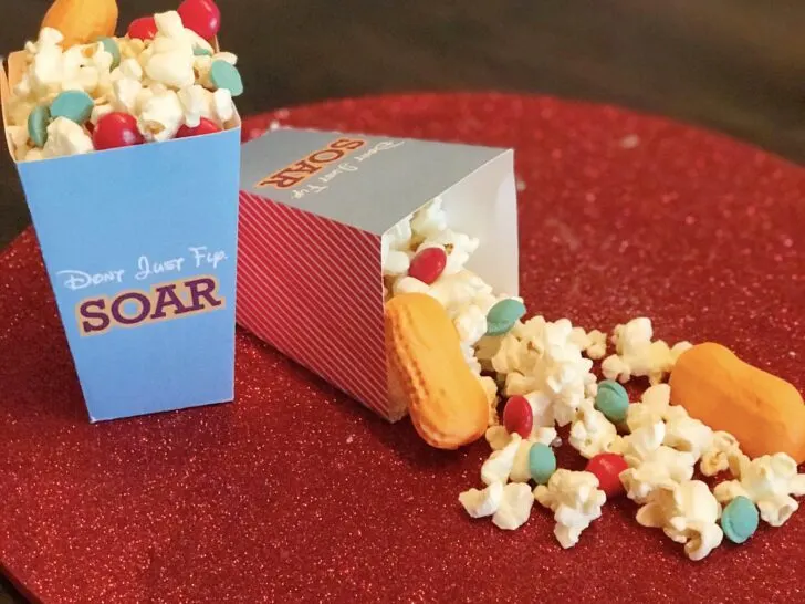 Printable Dumbo Popcorn Bucket, Dumbo Snack Mix, Disney Snack Mix Recipe, Dumbo Inspired Recipe