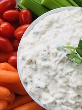Vegetable Dip Recipe, Easy Vegetable Dip, Cottage Cheese Vegetable Dip, Party Appetizer, Party Food, Make Ahead Party Food