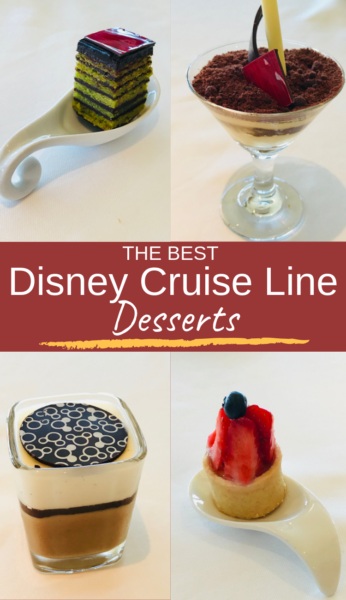 Want to know what the best Disney Cruise Line desserts are? Here are some of the best sweet options you can try onboard the Disney Cruise ships. #DisneyCruise #DisneyTips #DisneyDining #DisneyDesserts #CruiseTips