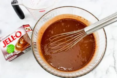 Mixing Chocolate Pudding in bowl