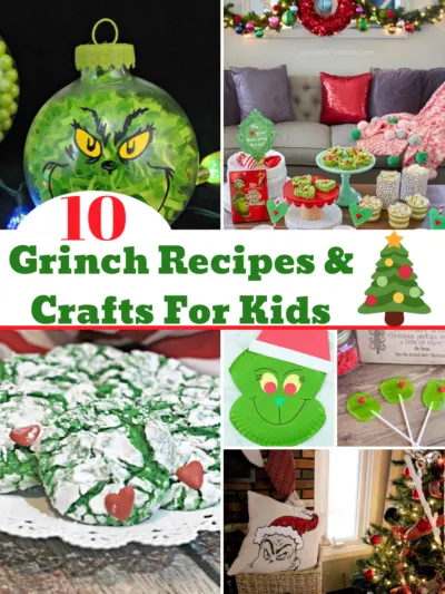 These are the EASY Grinch recipes & crafts that are perfect for the kids! Make them as a fun holiday treat and watch the movies. #TheGrinch #GrinchRecipes #GrinchCrafts #Grinch #Christmas #ChristmasCrafts #ChristmasRecipes