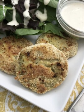 oven baked fried green tomatoes, fried green tomatoes, oven fried green tomatoes