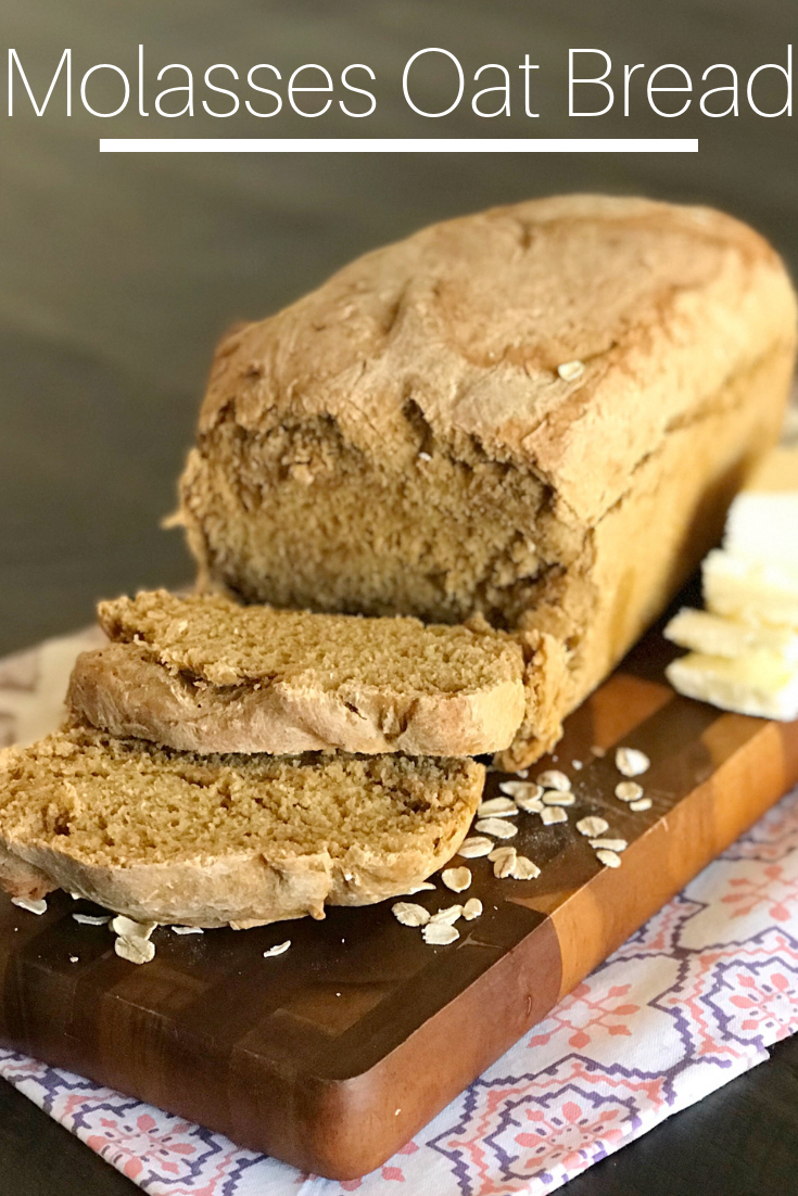 Oatmeal Molasses Bread Recipe: This homemade recipe makes three loaves and it's the perfect comforting bread recipe. Not too sweet, it's dense and delicious. #HomemadeBread #BreadRecipe #Bread #Molasses #BakedBread #EasyBreadRecipe