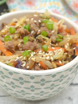 Keto Egg Roll Bowl, Keto Diet, Low Carb Egg Roll Bowl, Low Carb Asian Recipe, Low Carb Dinner Idea, Keto Dinner Idea, One-Bowl Dinner