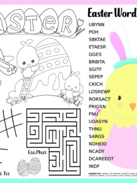 Printable Easter Placemat for Kids PDF