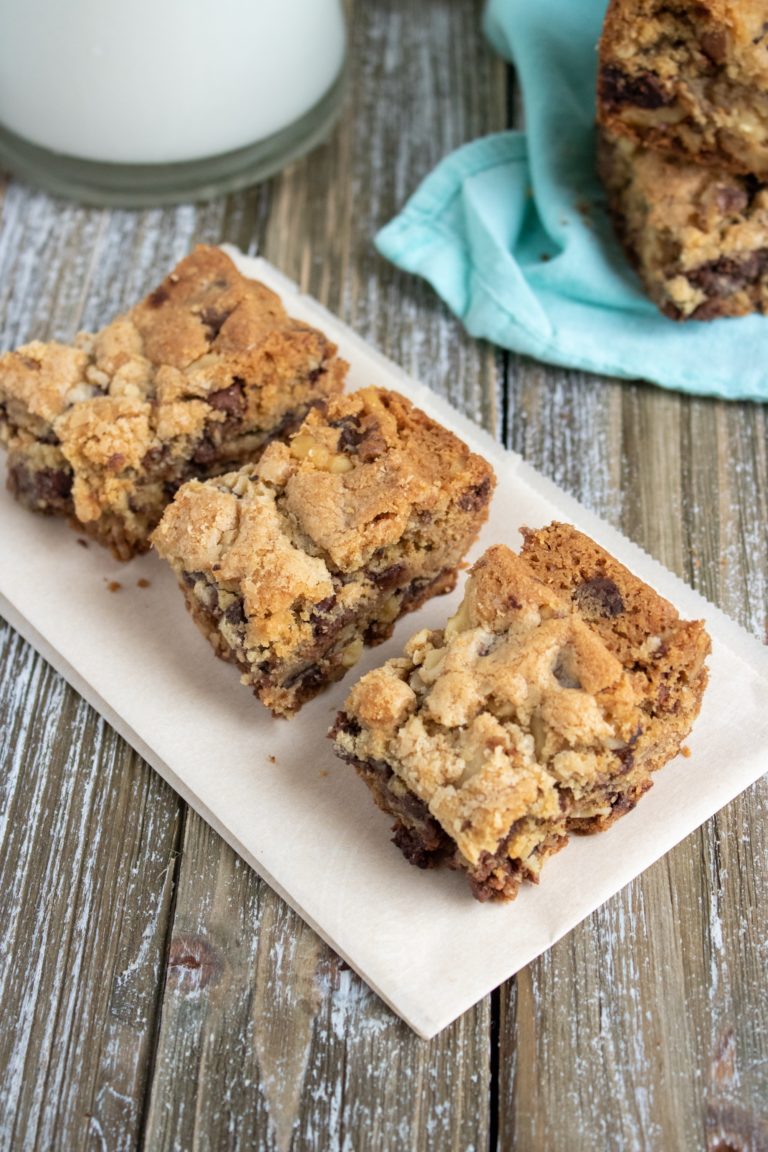 Chewy Chocolate Chip Walnut Bars