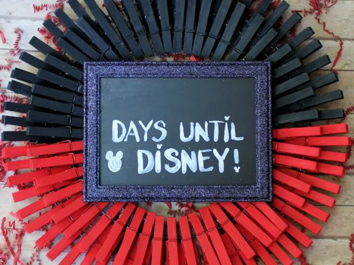Disney Countdown Craft, Dollar Store Disney Craft, Dollar Store Craft, Disney Countdown Chart