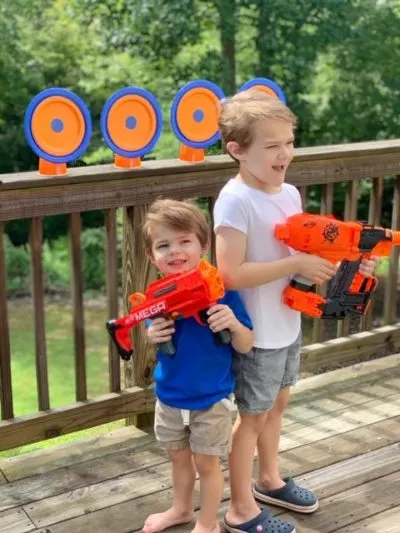 DIY Nerf Targets, How To Make Nerf Targets, Easy Nerf Targets, Nerf Party Ideas, Boy Party Ideas