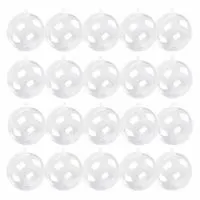 Kingrol 20 Pack 4-Inch Clear Plastic Fillable Ornaments Ball, for Christmas, Wedding, Party, Home Decor