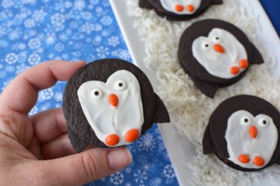 Easy Penguin Cookie, No Bake Christmas Treats, No Bake Christmas Dessert