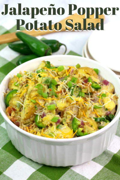 Potato Salad Recipe with a bit of a kick! Like your favorite jalapeño popper, it's creamy with bacon and golden potatoes. #PotatoSalad #Tailgating #PotatoSaladRecipe #SaladRecipe Potato Salad Recipe with a bit of a kick! Like your favorite jalapeño popper, it's creamy with bacon and golden potatoes. #PotatoSalad #Tailgating #PotatoSaladRecipe #SaladRecipe