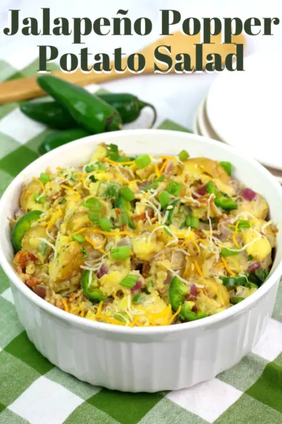 Potato Salad Recipe with a bit of a kick! Like your favorite jalapeño popper, it's creamy with bacon and golden potatoes. #PotatoSalad #Tailgating #PotatoSaladRecipe #SaladRecipe Potato Salad Recipe with a bit of a kick! Like your favorite jalapeño popper, it's creamy with bacon and golden potatoes. #PotatoSalad #Tailgating #PotatoSaladRecipe #SaladRecipe