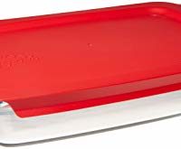 Pyrex Easy Grab Glass Oblong Baking Dish with Red Plastic Lid (2-quart)