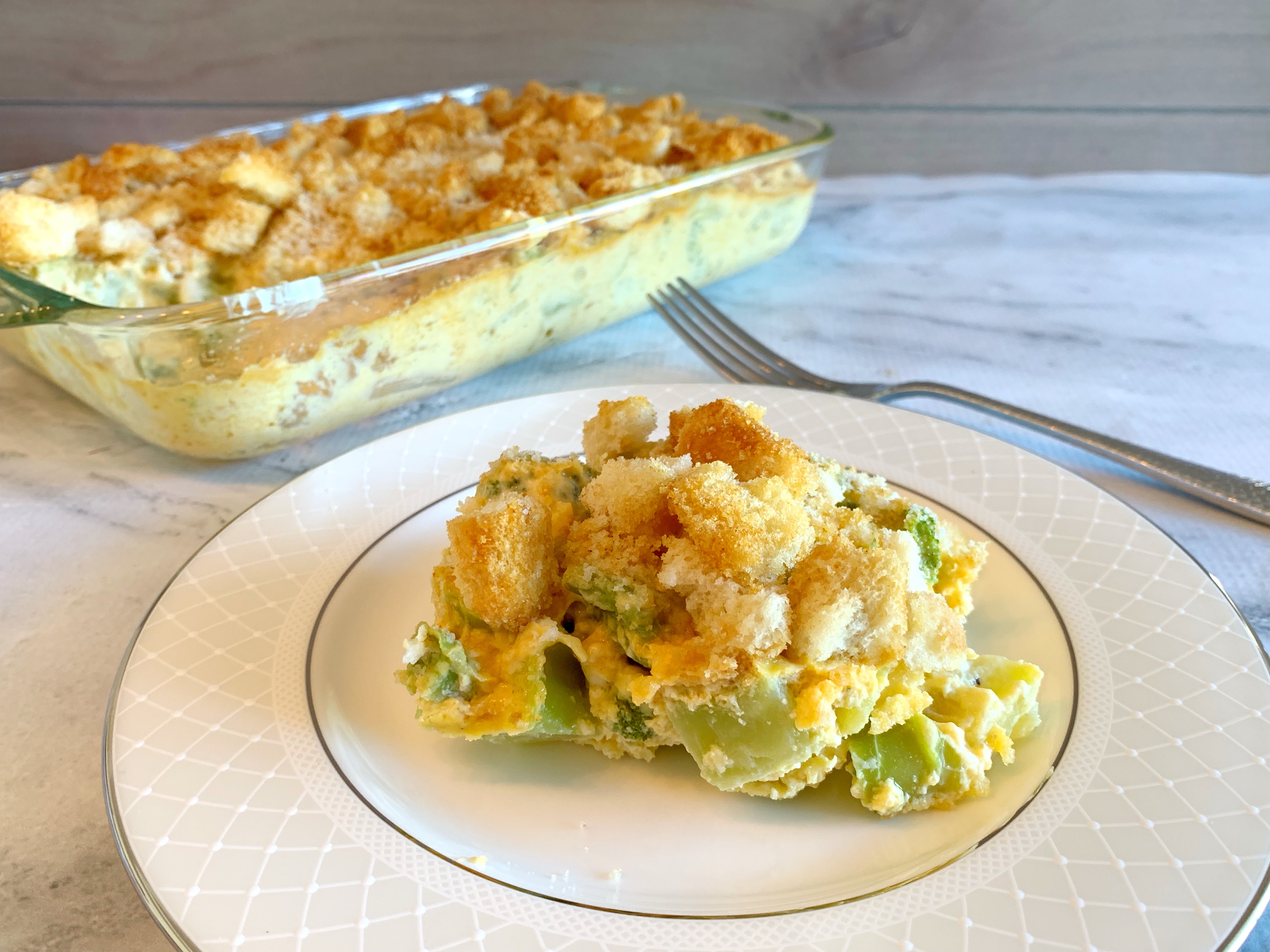 Broccoli Cheese Casserole, Thanksgiving Side dish, Thanksgiving Broccoli Side Dish Recipe, Broccoli Casserole Recipe With Croutons