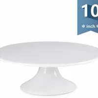 Sweese 708.101 10-Inch Porcelain Cake Stand, Round Dessert Stand, White Cupcake Stand for Parties