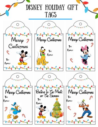 Printable Gift Tags, Disney Printable Gift Tags, Print Your Holiday Gift Tags, Christmas Gift Tags To Print