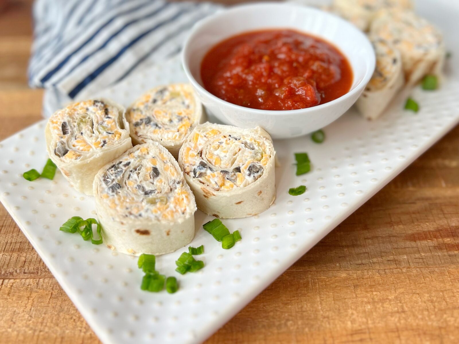 Green Chili Tortilla Pinwheels Recipe