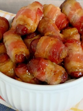 Super Bowl Appetizer, Bacon Wrapped Lil Smokies Recipe, Drunk Lil Smokies, Crockpot Lil Smokies