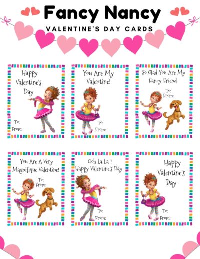 Fancy Nancy Printable Valentines Day Cards, Fancy Nancy Valentines, Fancy Nancy Valentines Day Printable