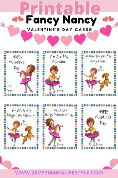Print these FREE Fancy Nancy Disney Valentines Day Cards! Save time and money by printing them from home. #ValentinesDay #DisneyJunior #PrintableValentines #ValentinesDayCards #KidsValentinesDayCards #FancyNancy #FancyNancyValentinesDayCards