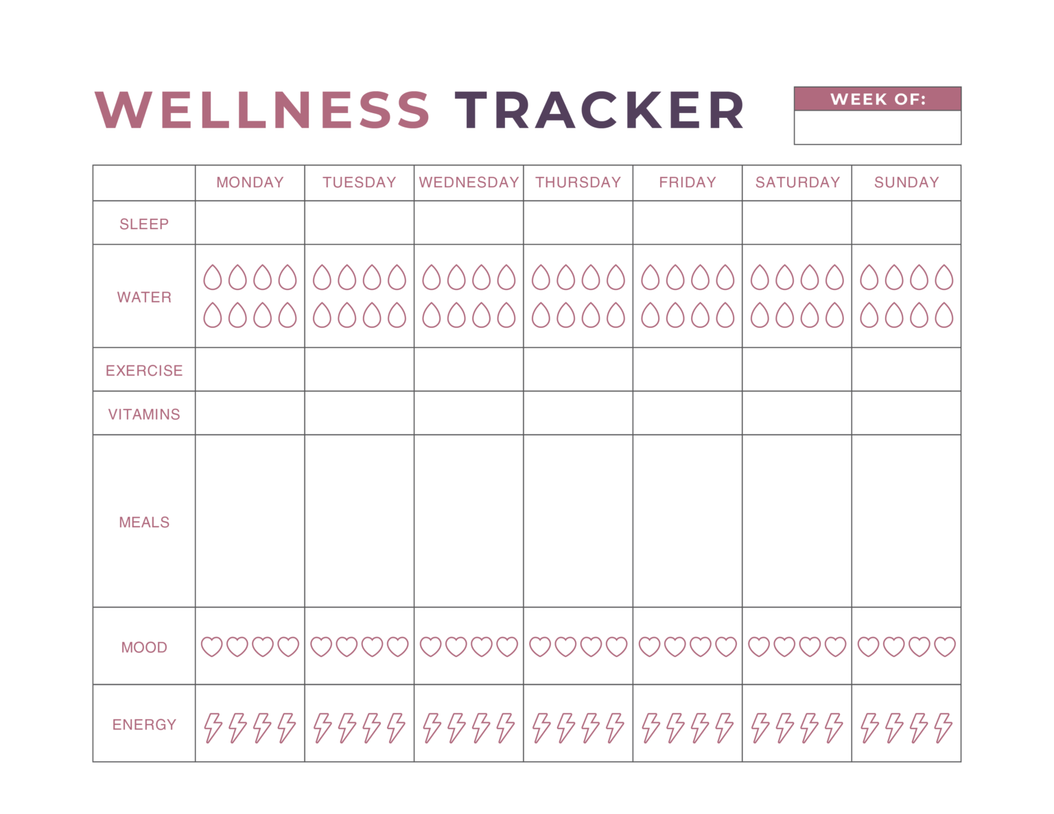 Printable Wellness Tracker Tool How Small Changes Lead To Big Results