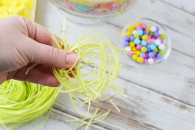 Edible Easter Grass making nests