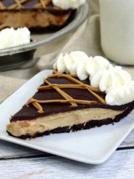 No Bake Peanut Butter Pie, Peanut Butter Pie With Chocolate Ganache Topping, Easy Peanut Butter Pie Recipe
