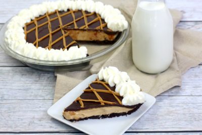 No Bake Peanut Butter Pie, Peanut Butter Pie With Chocolate Ganache Topping, Easy Peanut Butter Pie Recipe