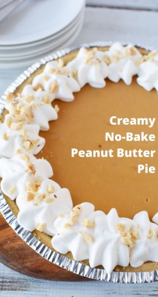 Perfect as a spring or summer dessert, this no-bake peanut butter pudding pie recipe is a big hit! It's got a smooth and creamy center and you just throw it in a store-bought crust before refrigerating. If you're a peanut butter fan, you've got to try it. #PeanutButterPie #NoBakePieRecipes #PuddingRecipes #SummerDessertRecipes #PeanutButterRecipes