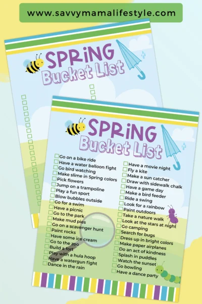 Save this Printable Spring Bucket List and enjoy the season as a family. From bike rides to picnics, you can find the best of spring on this list! #Printable #FreePrintable #SpringBucketList #OutdoorIdeas #KidsActivities Save this Printable Spring Bucket List and enjoy the season as a family. From bike rides to picnics, you can find the best of spring on this list! #Printable #FreePrintable #SpringBucketList #OutdoorIdeas #KidsActivities