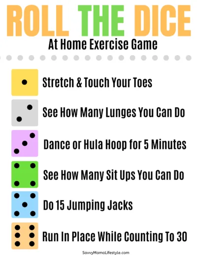 Kids Roll The Dice Game, Exercise Game For Kids