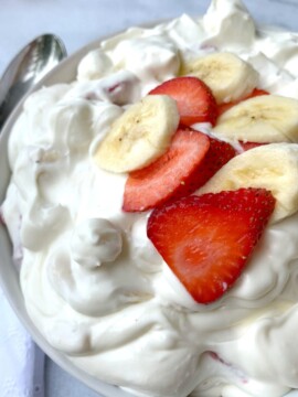 Strawberry Banana Cheesecake Dessert Salad Recipe