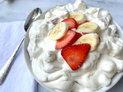 Strawberry Banana Cheesecake Dessert Salad Recipe