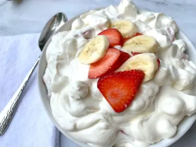 Strawberry Banana Cheesecake Dessert Salad Recipe