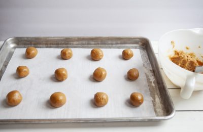 Roll out cookies into 1-inch balls