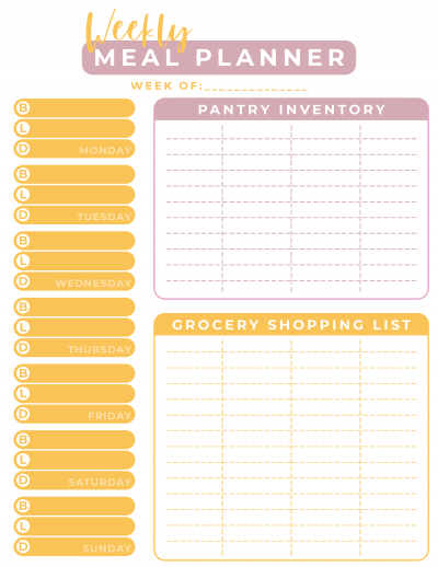 Printable Weekly Meal Planner, Free Printable Weekly Meal Planner, How To Meal Plan