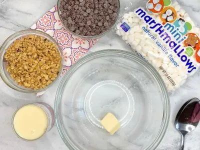 Homemade Rocky Road Candy Ingredients